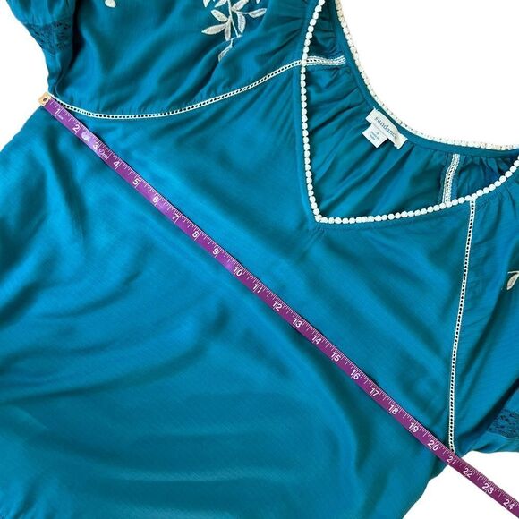 SUNDANCE Modal Embroidered Naomi Isles Top Blouse - Picture 9 of 13